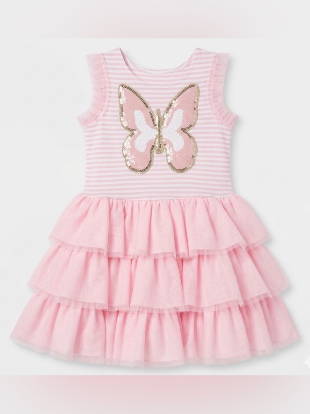 Pippa & Julie | Sequined Butterfly Tutu Pink Girl Dress | 6X